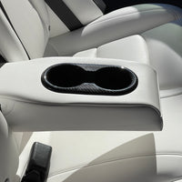 Model 3 Backseat Cup Holder Cover - Carbon Fiber or Carbon Printed