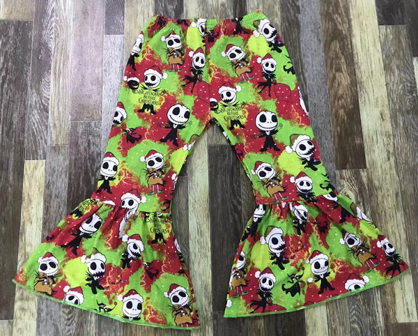 Red and Green Jack Skellington Ruffle Pants