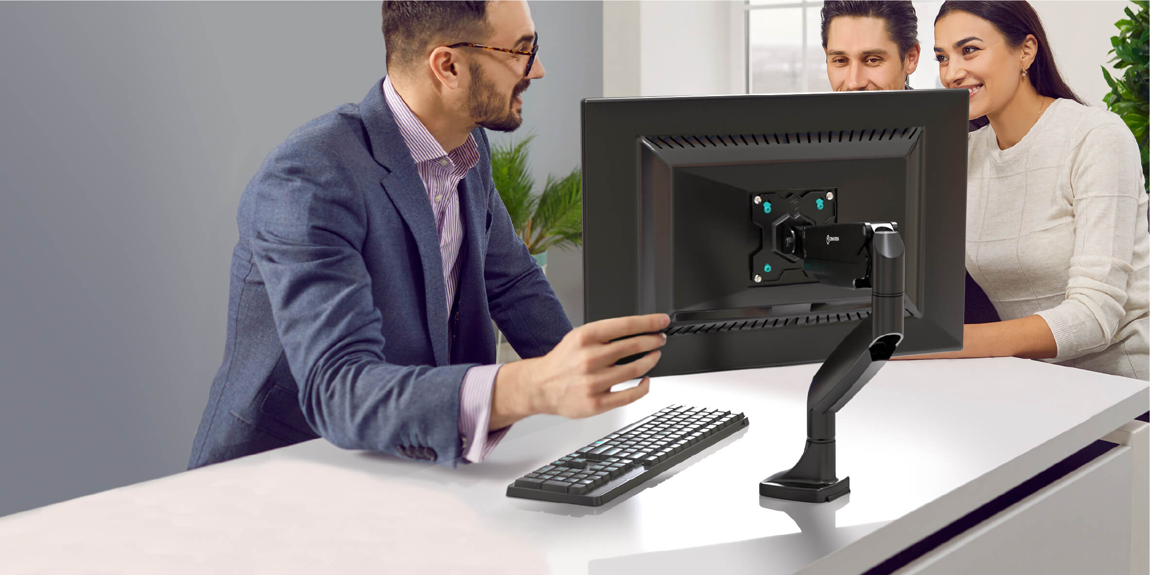 ONKRON Supporto per monitor da scrivania da 13-32 fino 9 kg, nero G100-B
