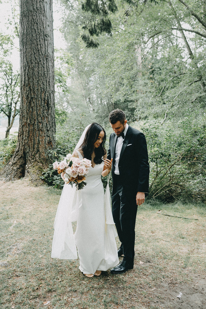 Vancouver Bride and Groom Outdoors in forest