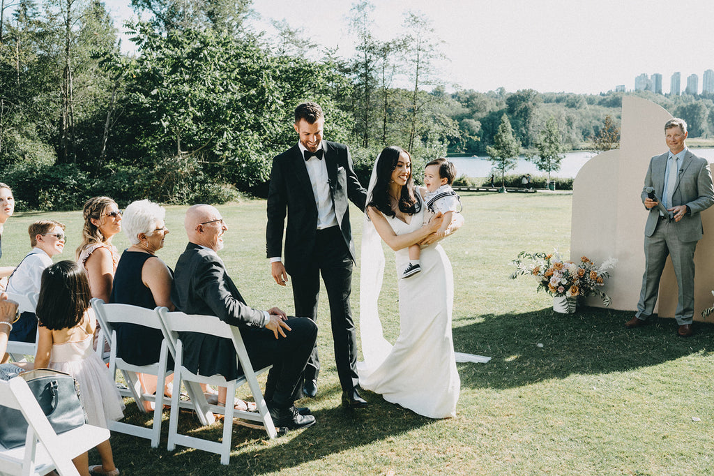 Vancouver Wedding Ceremony, Bride Groom and Son