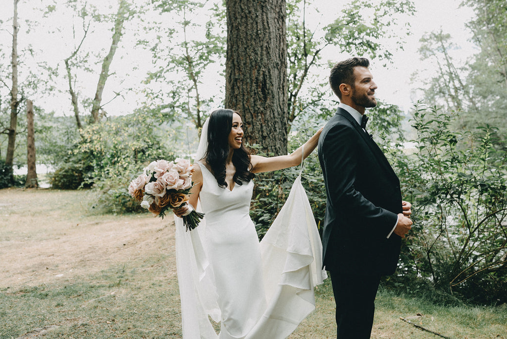 Vancouver Florist - Hart House Wedding Couple First Look