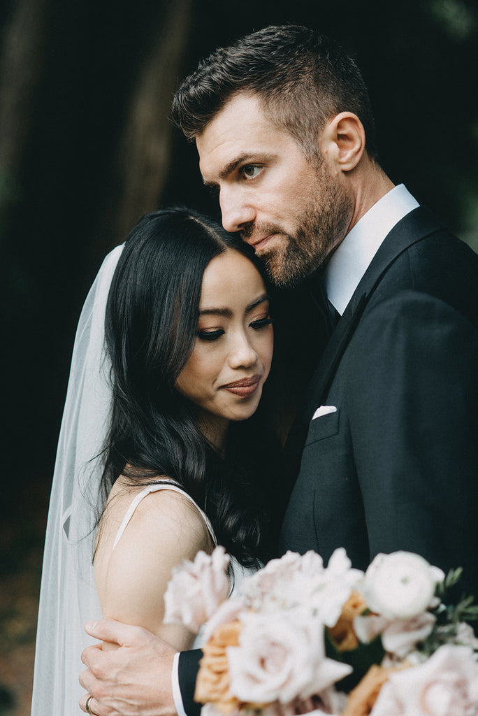 Vancouver Couple with Bridal Bouquet