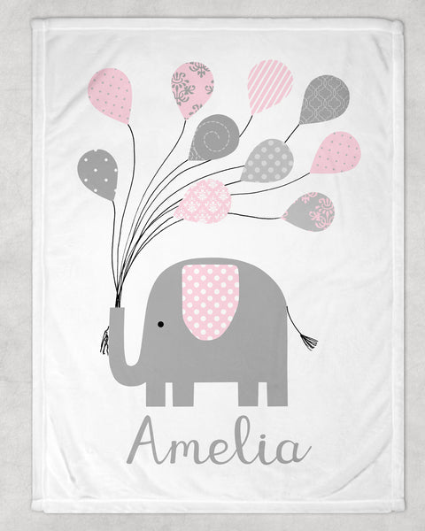 personalized elephant baby blanket