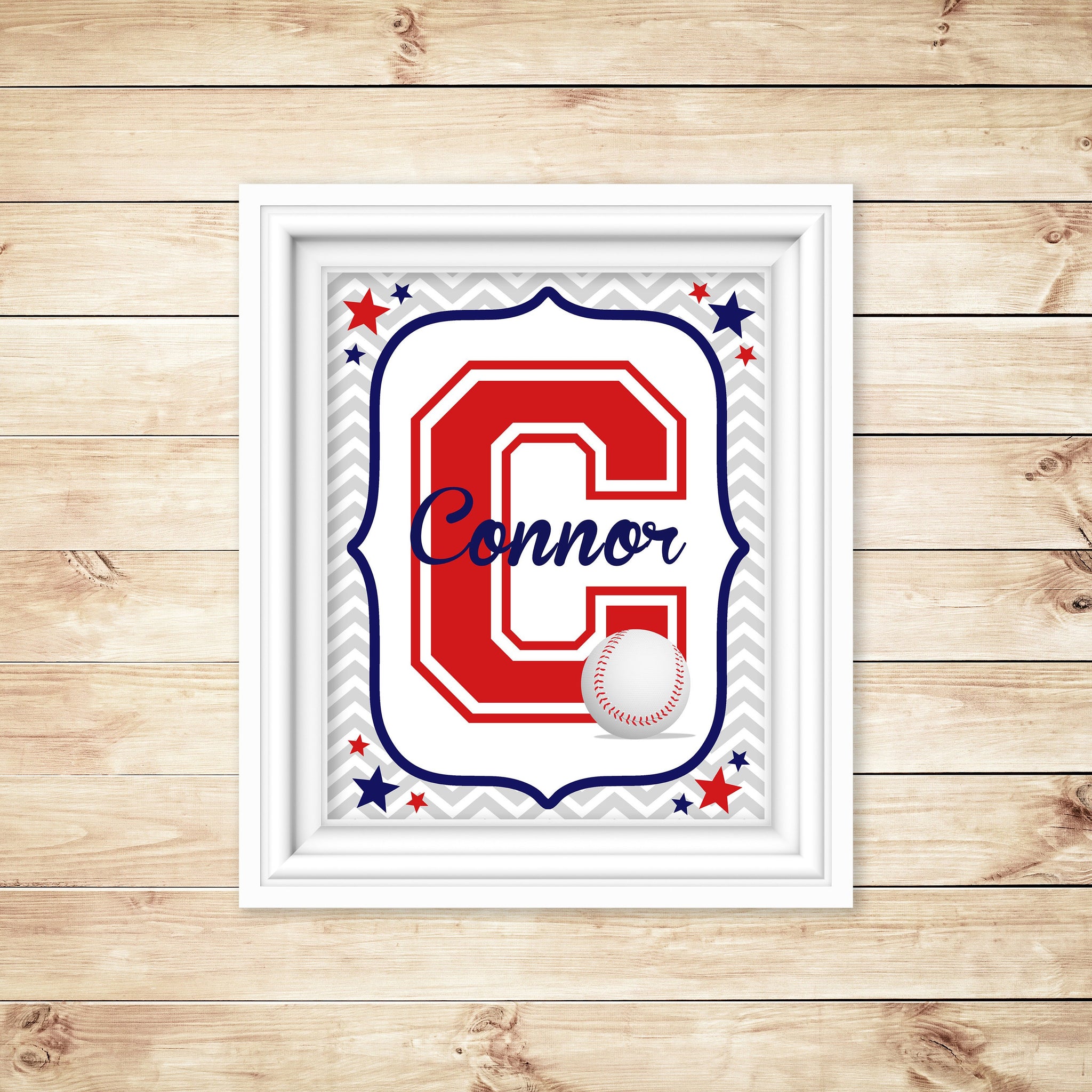 Baseball Monogram Print Baseball Nursery Decor Baby Boy Name