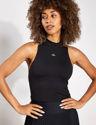 Elevation Square Neck Tank, Black Heather