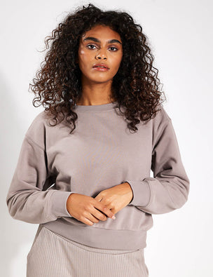 Beyond Yoga - Featherweight Sunrise Cropped Pullover - Birch