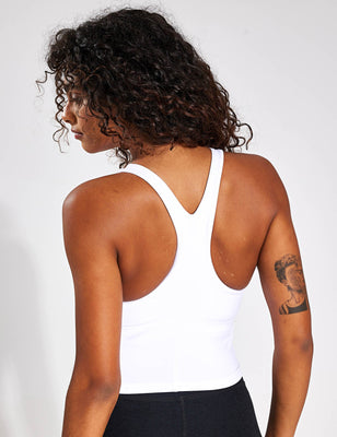 Spacedye Slim Racerback Cropped Tank - White Light