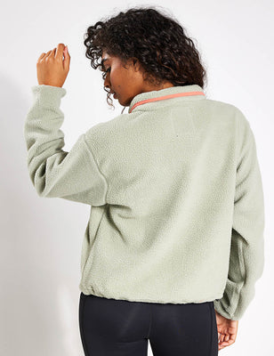 Columbia | Helvetia Cropped Half Snap Fleece - Stone | The Sports Edit