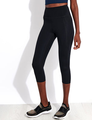 Spacedye Walk and Talk High Waisted Capri Legging - Darkest Night