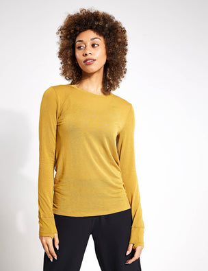 Scoop Neck Wrap Back Yoga Top, Goodmove