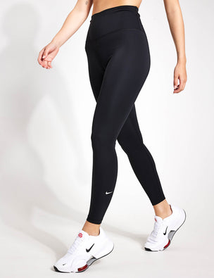 Nike Women's NSW Varsity Swoosh Leggings Tight Fit Sz XS Black White CU5074  010