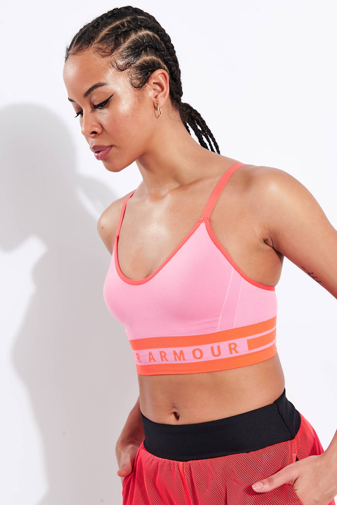 Under Armour | Seamless Longline Sports Bra - Pink | The Sports Edit