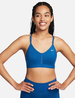 Nike Indy Logo Womens Padel Sports Bra - Diffused Blue