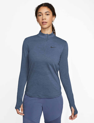 Athlete Seamless Workout Long Sleeve Top - Navy Blue, Women's Base Layers  & Long Sleeve Tops