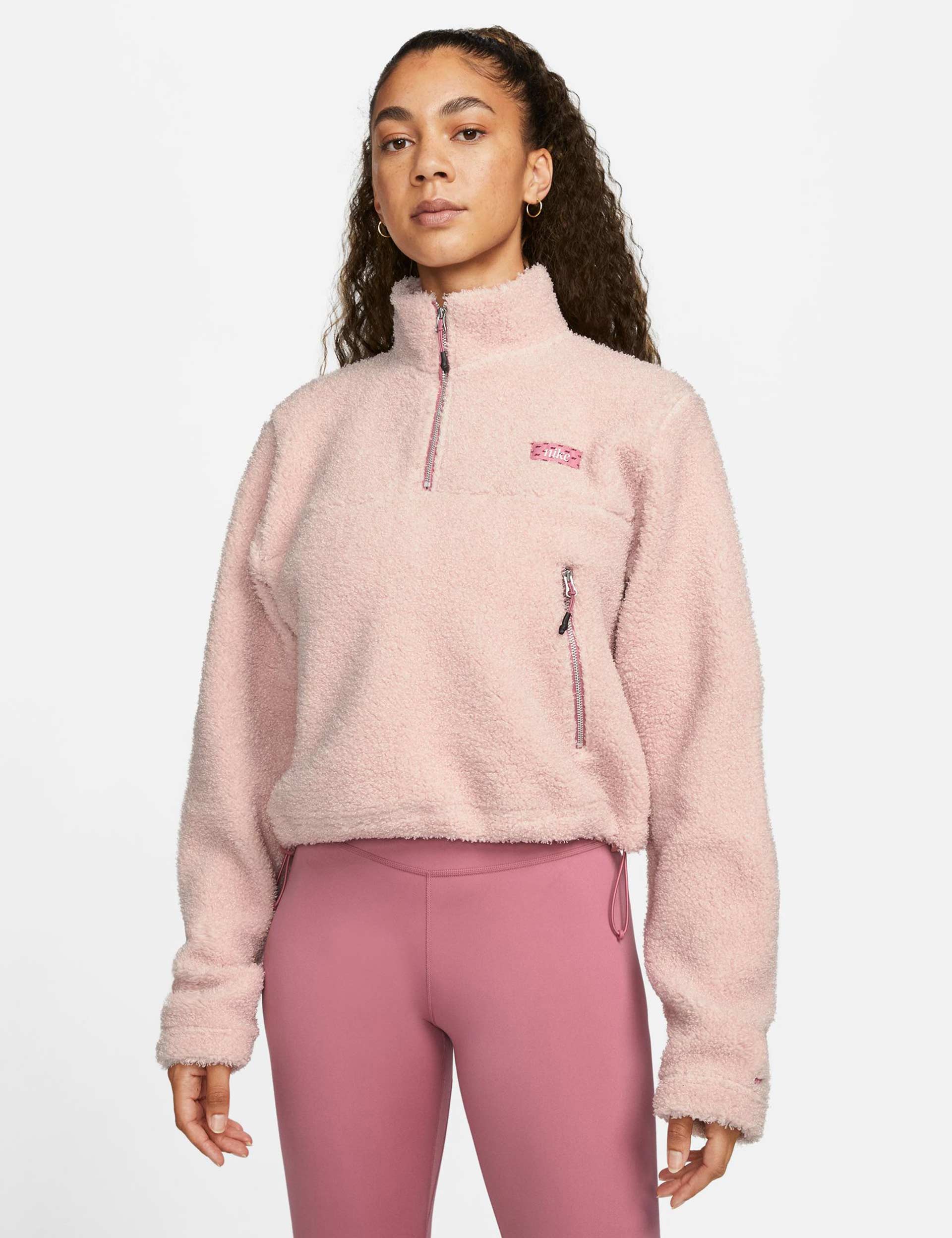 Nike Therma-fit Half Zip Top In Pink