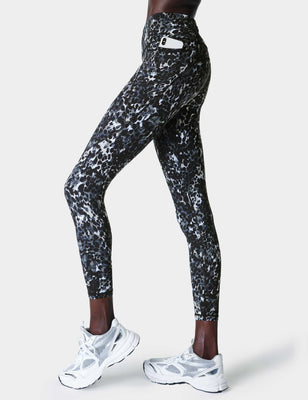 Power 7/8 Gym Leggings - Black Gradient Dot Print