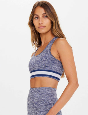 alo Seamless Delight High Neck Sports Bra in Cosmic Grey