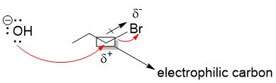 how electronegativity affects what atom is attacked by a nucleophile