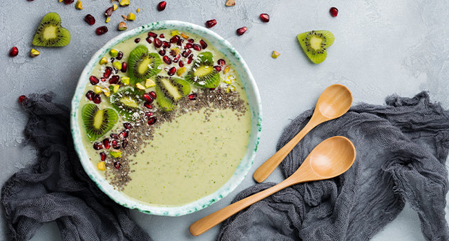 Eggnog Green Protein Smoothie Bowl