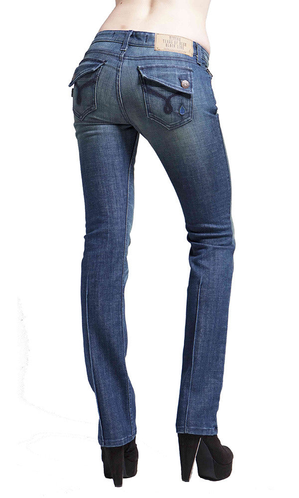 JUNE STRAIGHT LEG WOMENS JEAN MID RISE - Venus Wash – 020608tearsofbleu