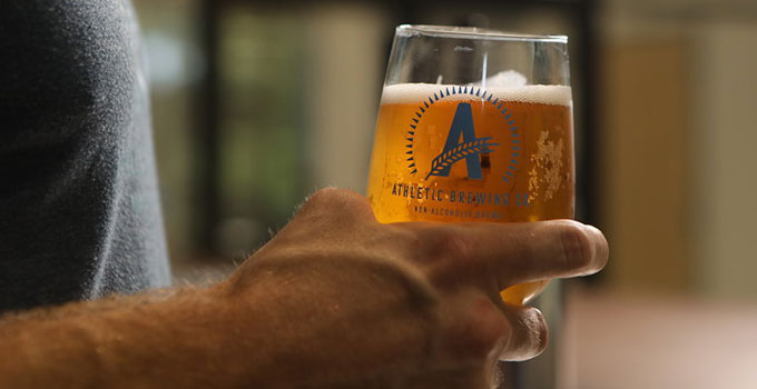 Athletic Brewing beer in glass