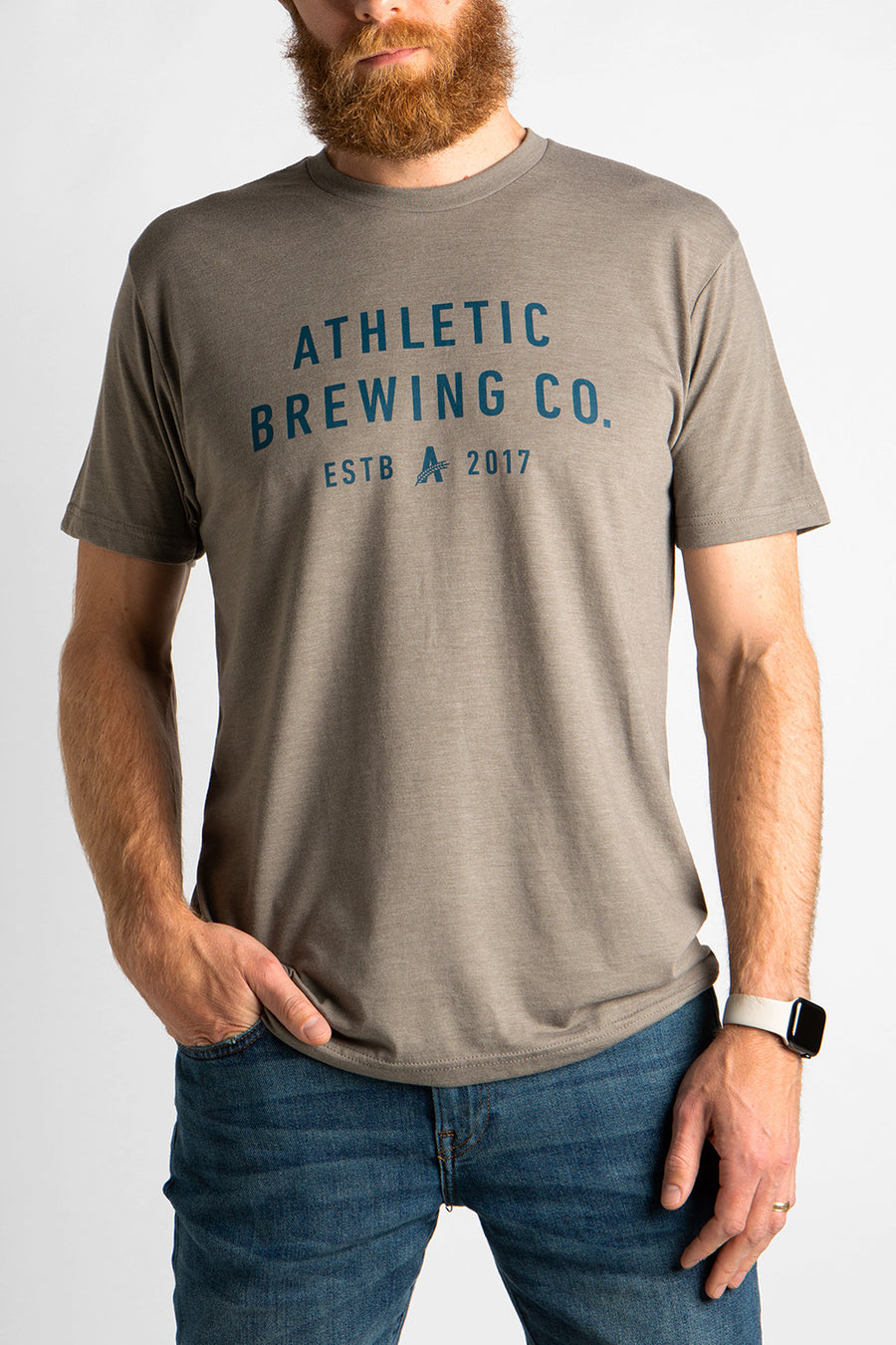 grey athletic shirt