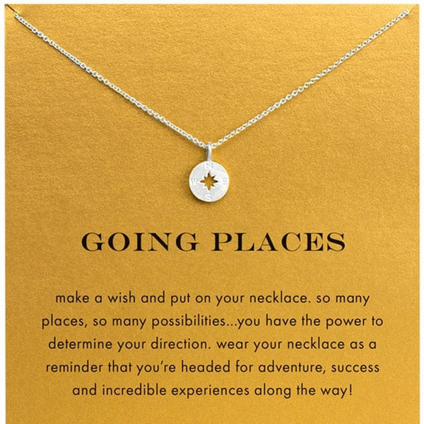 Going Places - Gold Compass Pendant Choker Necklace – Spruced Roost