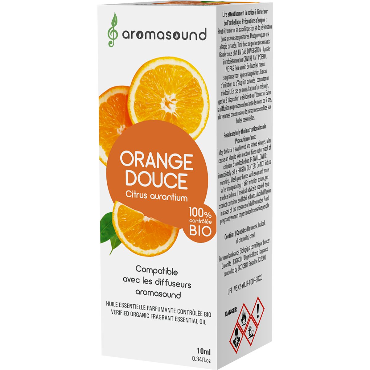 Huile essentielle d'orange douce naturelle bio, Espagne, 30 ml