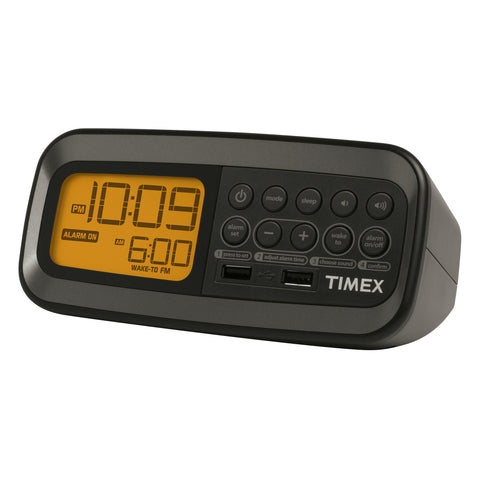 Timex E-Z Set Alarm Clock Radio with USB Charging | aBundle