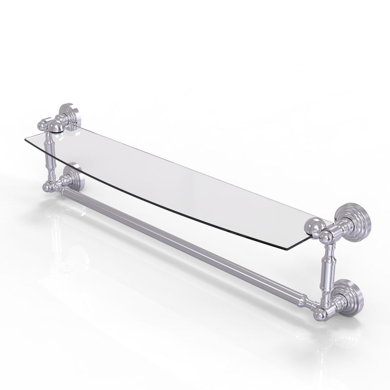 Allied Brass Waverly Place Collection 24 Inch Glass Vanity Shelf with Integrated Towel Bar WP-33TB-24-SCH