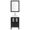 LessCare 24" Modern Vanity Sink Base with Mirror and Vessel Sink (Espresso)