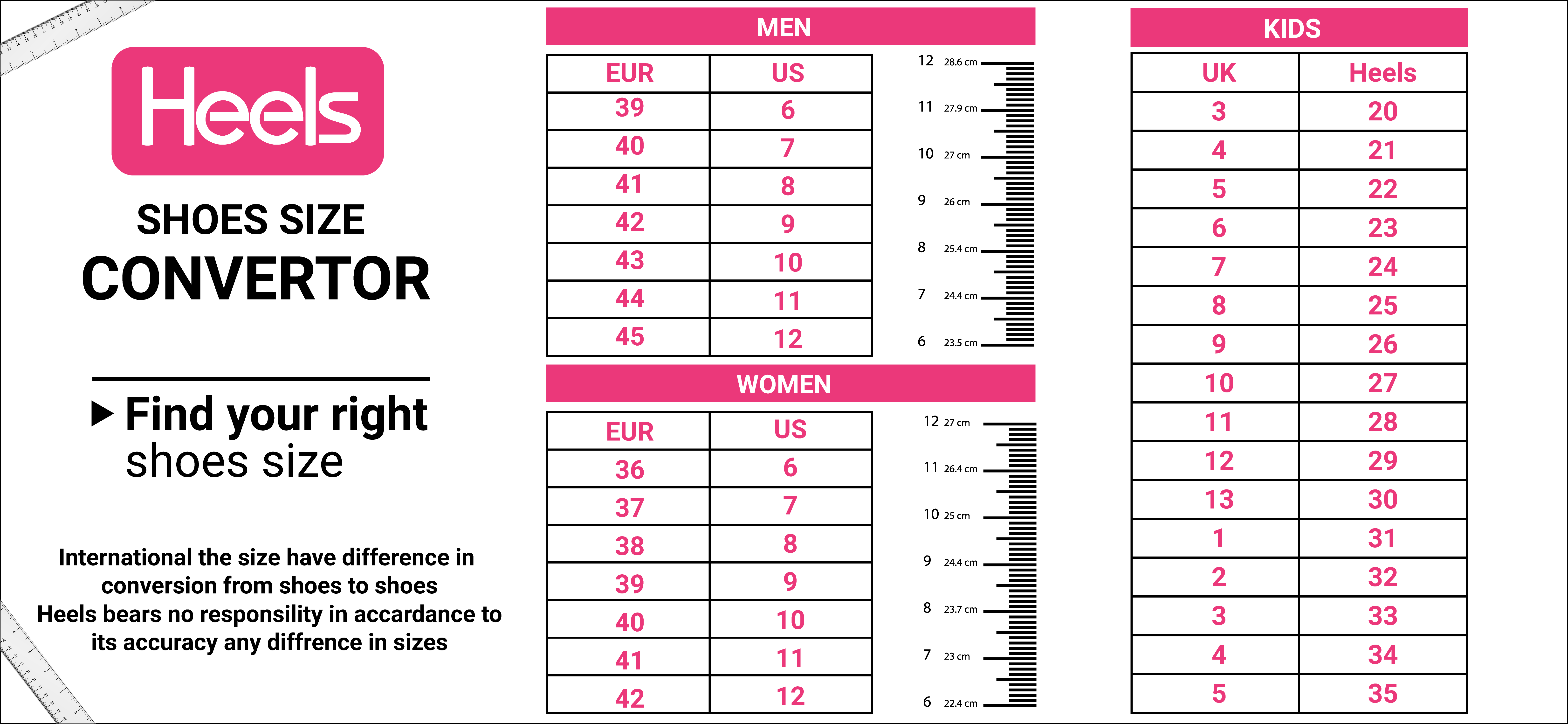 Size Chart – Heels Shoes