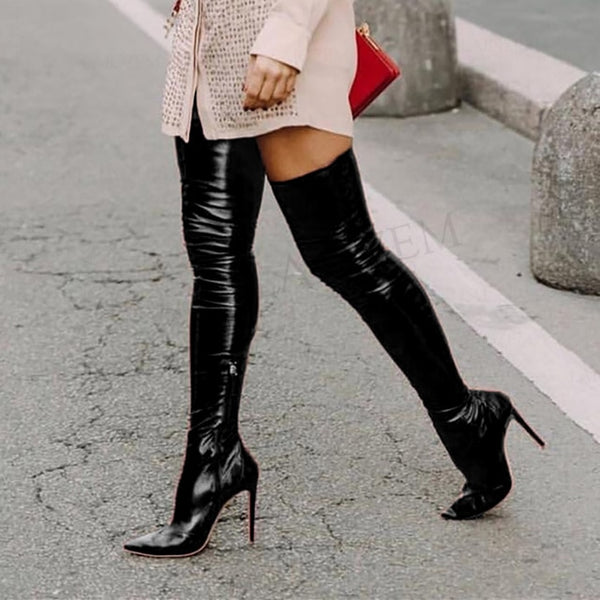 Sexy Over The Knee Boots Soft Leather – Allure Lane