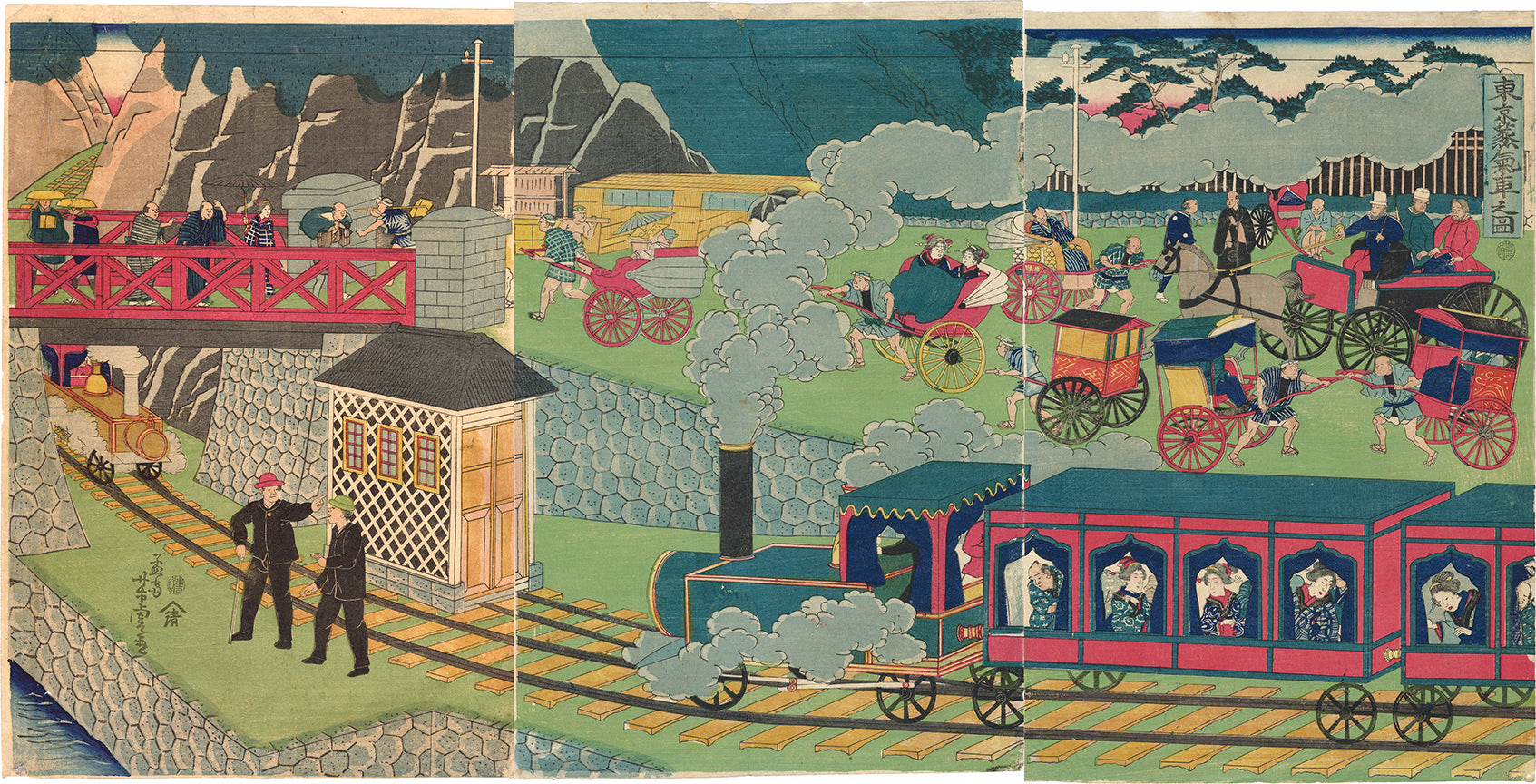Yoshitora: Picture of a Steam Train in Tokyo 東京蒸気車