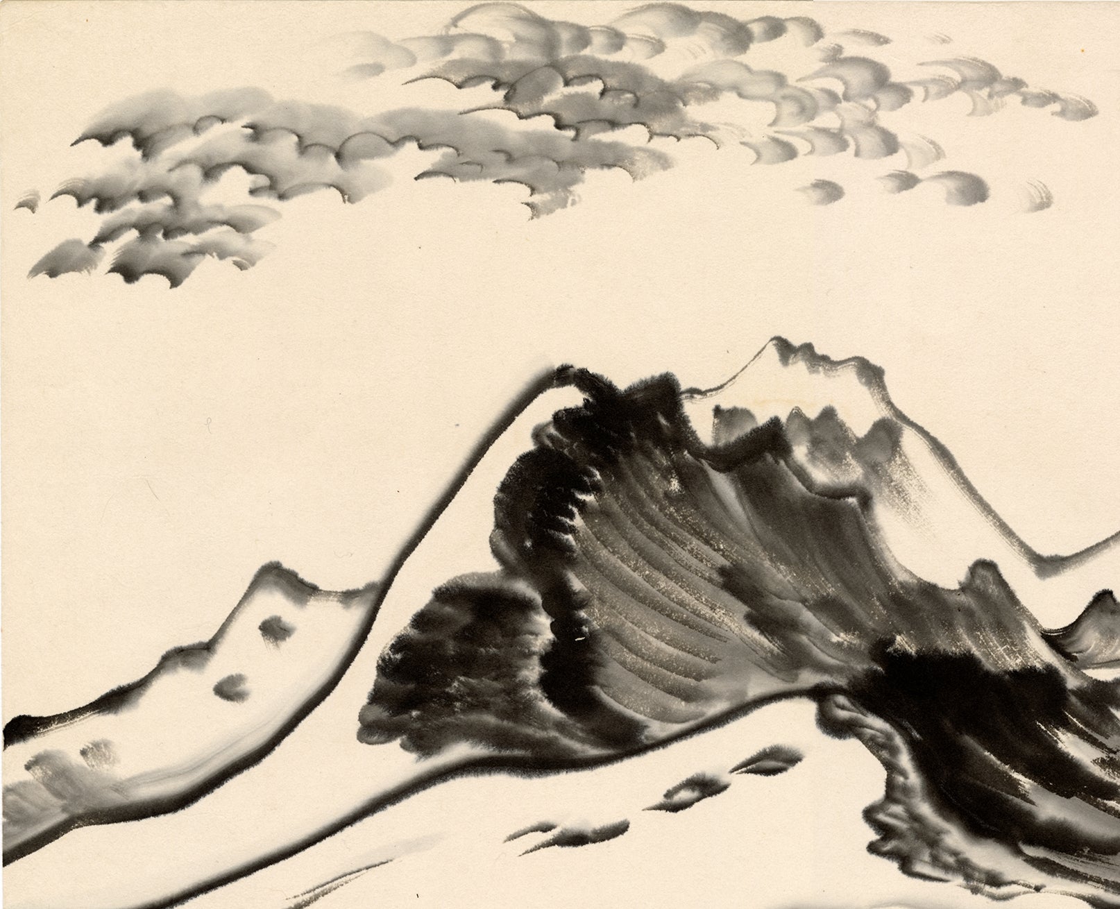 Obata Snow Covered Landscape With Geologic Formation Sold Egenolf Gallery Japanese Prints