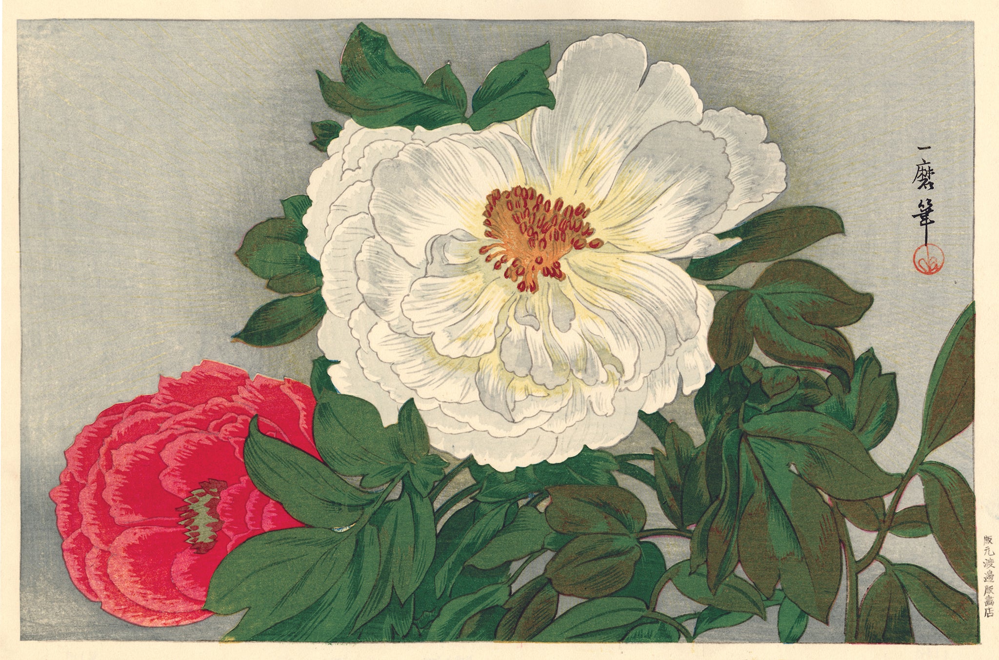 小田和馬 牡丹の花 Egenolf Gallery Japanese Prints