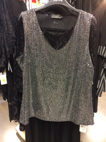 Silver shimmering top