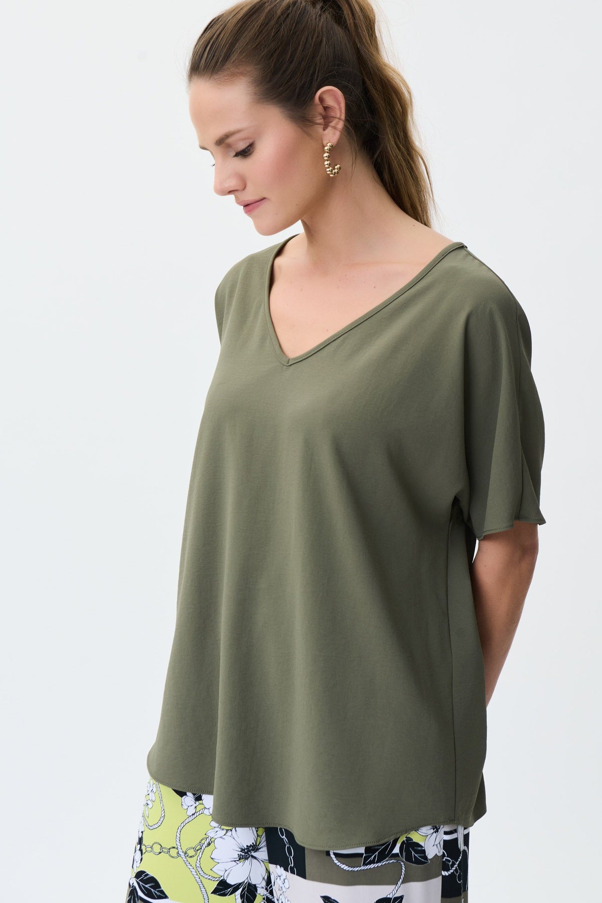 JOSEPH RIBKOFF // 233048 COWL NECK SATIN BLOUSE – Trinity Gallery