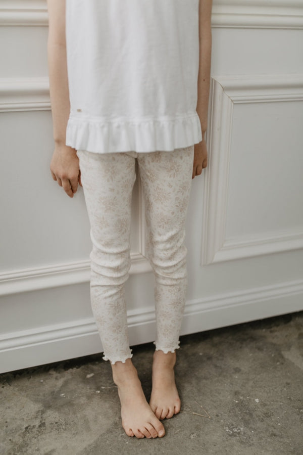 Elea Lace Leggings in Cream - Joyfolie