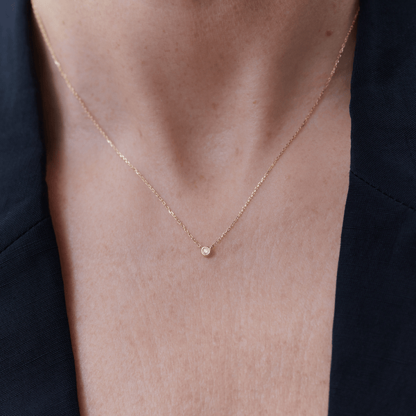 Solid Gold La Luna Moonface Charm Necklace with Ethical Diamond Eye 14ct White Gold / with Diamond / without Chain