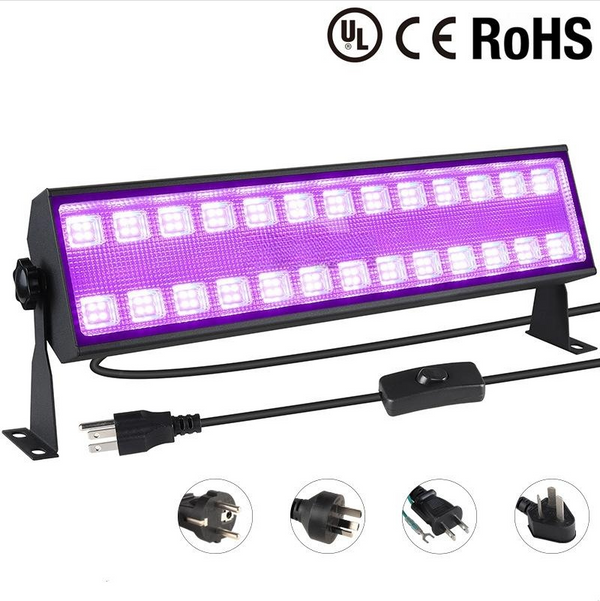 Black Lights for Glow Party! 115W Blacklight LED Strip kit. 4 UV Lights to  Surround Your