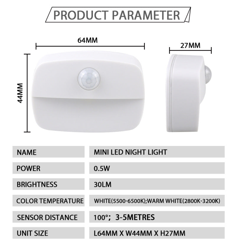 Led Night Light Motion Sensor Light Intelligent Pir For Bathroom