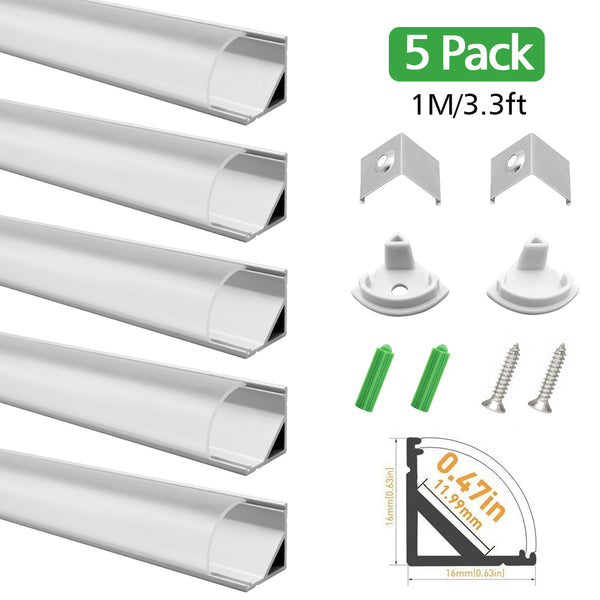 5 / 10 Pack 12V DC LED Corner Linear Profile LED Light Strip in