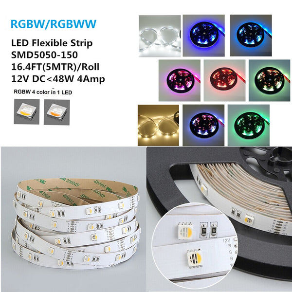 5 / 10 Pack SMD5050 RGBW 4 in 1 Aluminum Channel Rigid LED Strip light –  LEDLightsWorld