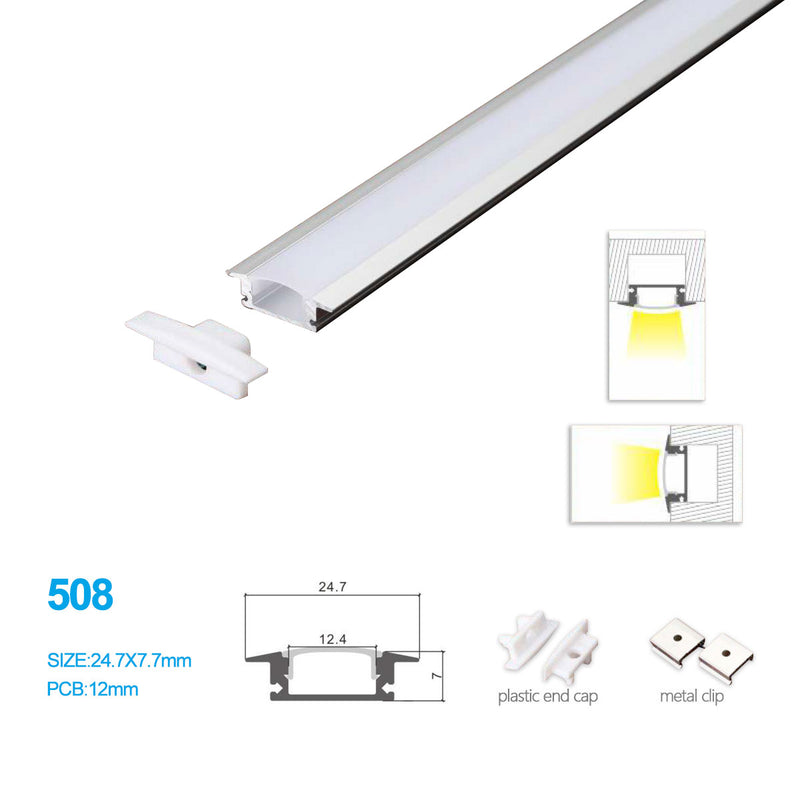 5 10 25 50 Pack 24 7mm 7mm Ceiling Mouted Or Wall Mounted Led Aluminum Profile With Vaulted Cover For Led Rigid Strip Lighting System