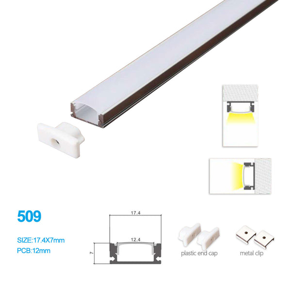 12MM*6.5MM LED Aluminum Profile with Flat Milky White Cover Surface Mo –  LightingWill