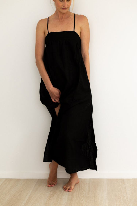 ASSEMBLY LABEL // Mathilde Poplin Dress BLACK –