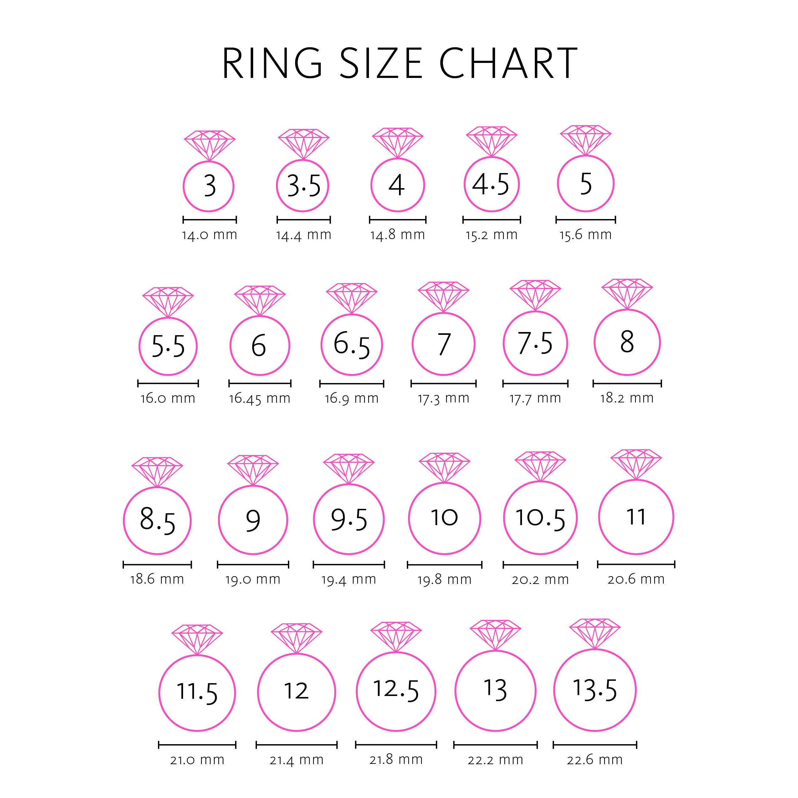 Ring Size Chart Our Satellite Hearts