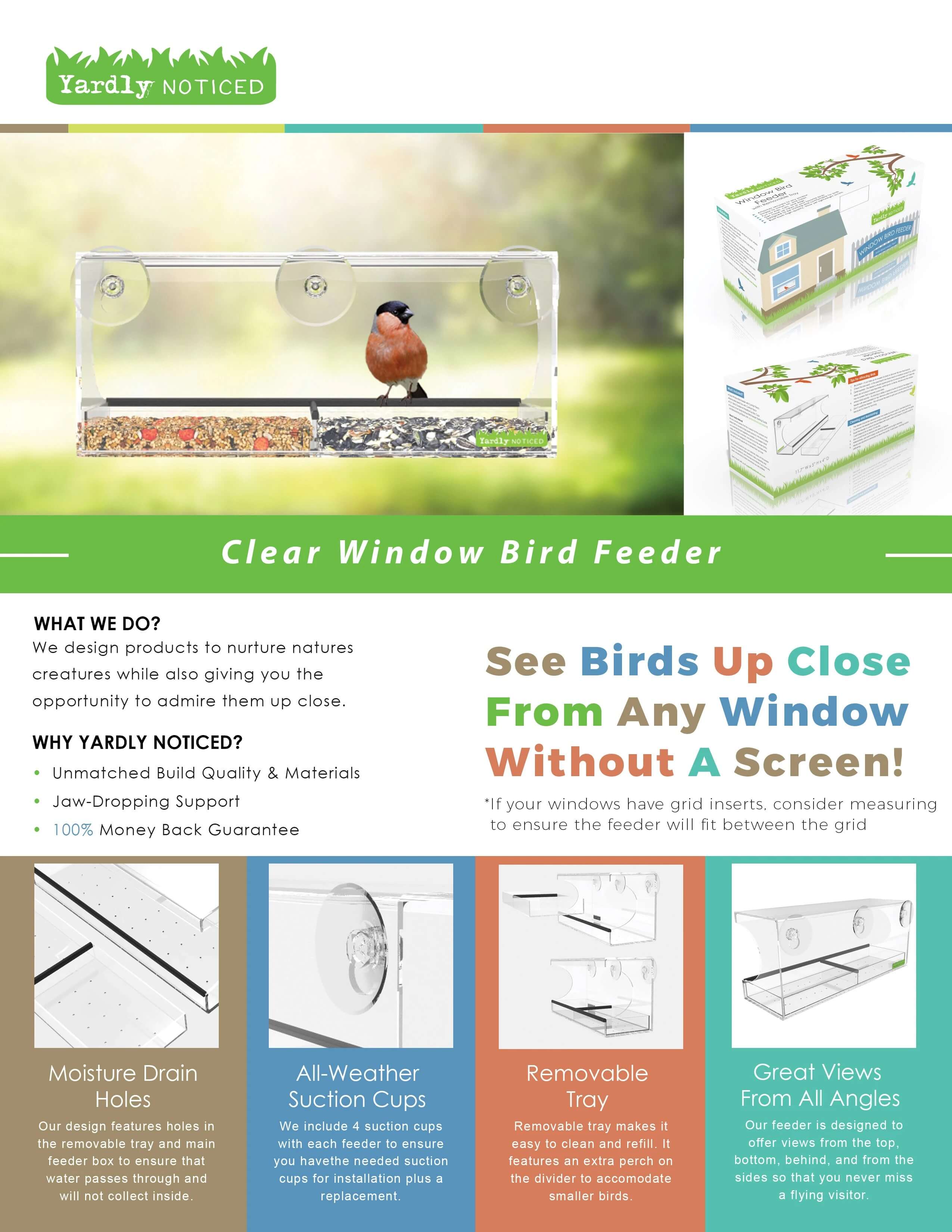 infographic for clear window bird feeder